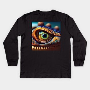 Lizard Eye Art Kids Long Sleeve T-Shirt